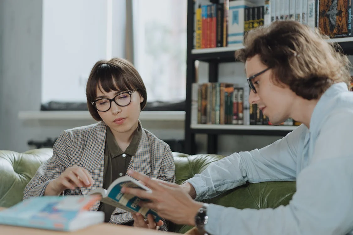 Tutor teaching a student